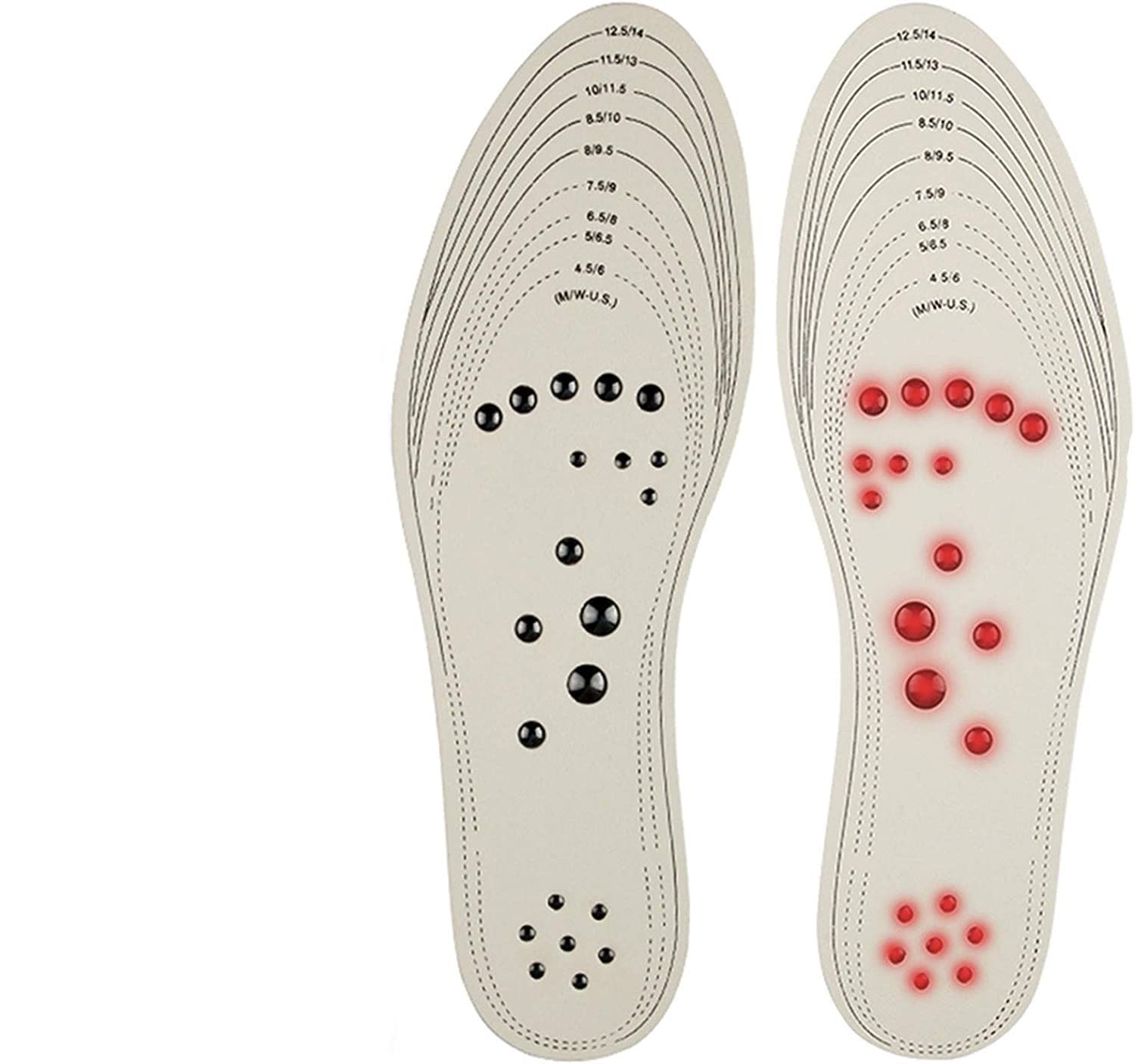 Massaging Orthotic Insoles with Magnet Therapy & Acupressure - Breathable Reflexology Pain Relief Shoe Insoles for Foot Comfort - Slimming & Cushioned Support for All-Day Wear - Cut-to-Fit Size for Perfect Fit - Ideal for Work, Running & Daily Activities