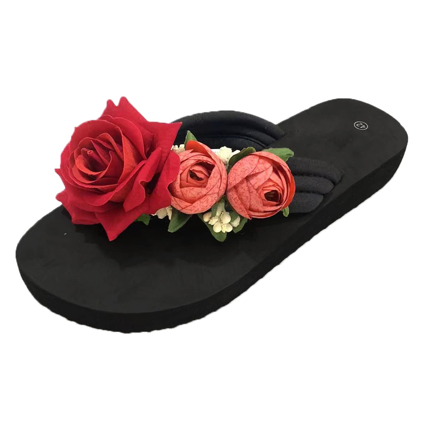 Gibobby Women's Bohemian Beaded Ankle Strap Sandals - Comfortable Summer Beach Flats for Women, Dressy Casual Shoes for Vacation, Wedding & Outdoor Parties