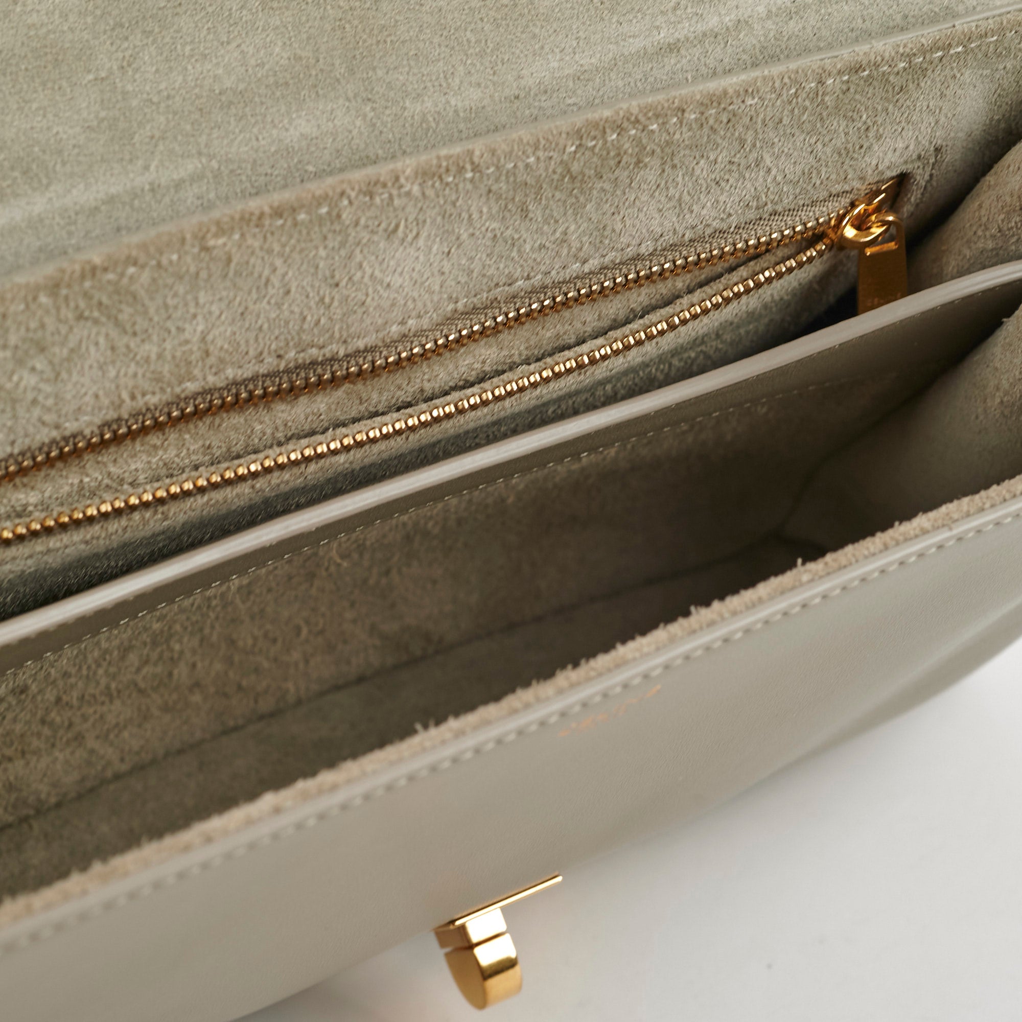Celine Small 16 Satinated Calfskin Handbag in Green Clay | Luxury Crossbody Bag for Women | Perfect for Work, Travel & Evening Events