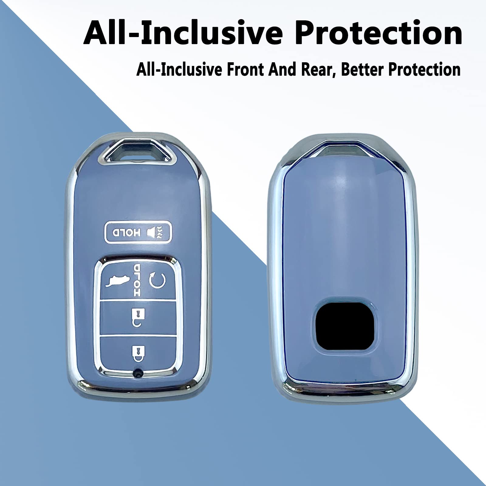 Premium Key Fob Case Cover for Honda Accord Civic CR-V HR-V Fit Odyssey Crosstour - Durable Protective Accessory (Blue) - Perfect for Key Protection & Easy Identification