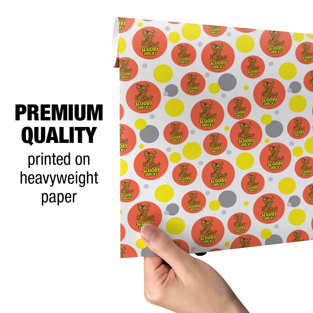 Scooby Snacks Themed Gift Wrap Paper Roll - Fun & Colorful Wrapping for Birthdays, Parties & Holidays | GRAPHICS & MORE