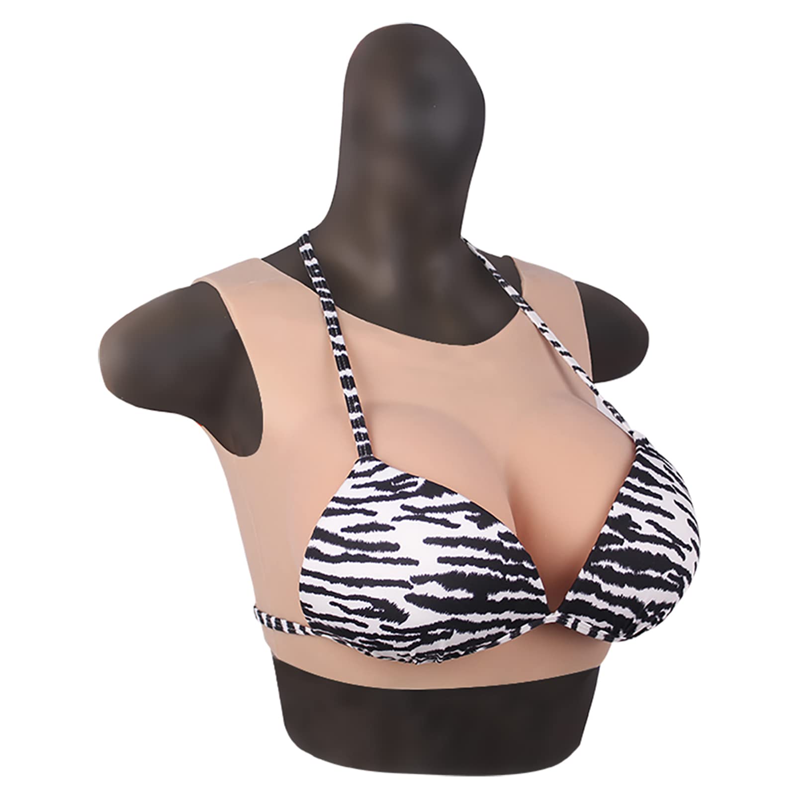 Premium Silicone Breast Plates - Natural Looking Fake Breast Forms for Crossdressers, Transgender & Mastectomy Patients | Comfortable Round Collar Enhancer for Cosplay, Drag Shows & Everyday Wear