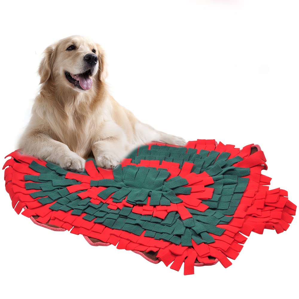 NIBLU Snuffle Mat for Dogs - Durable Interactive Pet Feeding Mat Encourages Natural Foraging Skills - Slow Feeder Puzzle Toy for Mental Stimulation (Christmas Tree Design) - Perfect for Mealtime Enrichment & Anxiety Relief