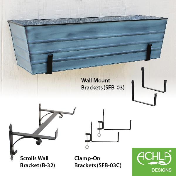 Galvanized Steel Flower Box Planter - Rustproof Outdoor Garden Container for Plants, Flowers & Herbs - Perfect for Patio, Balcony & Window Sill Decor