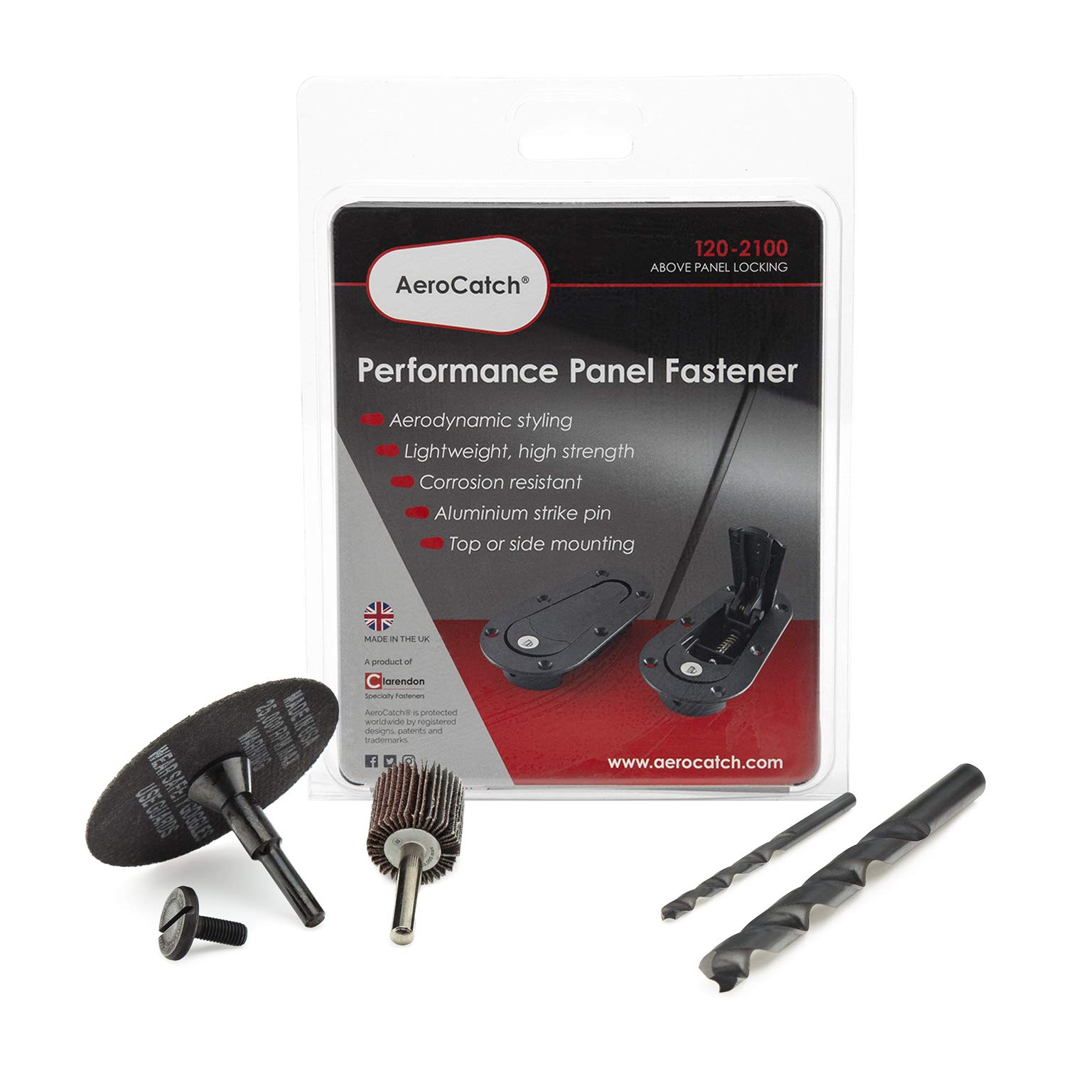 120-2100 Above Panel Flush Locking Hood Latch and Pin Kit - Black with Installation Kit | Heavy-Duty Truck & Trailer Hood Lock Replacement | Secure & Easy Installation for Commercial Vehicles