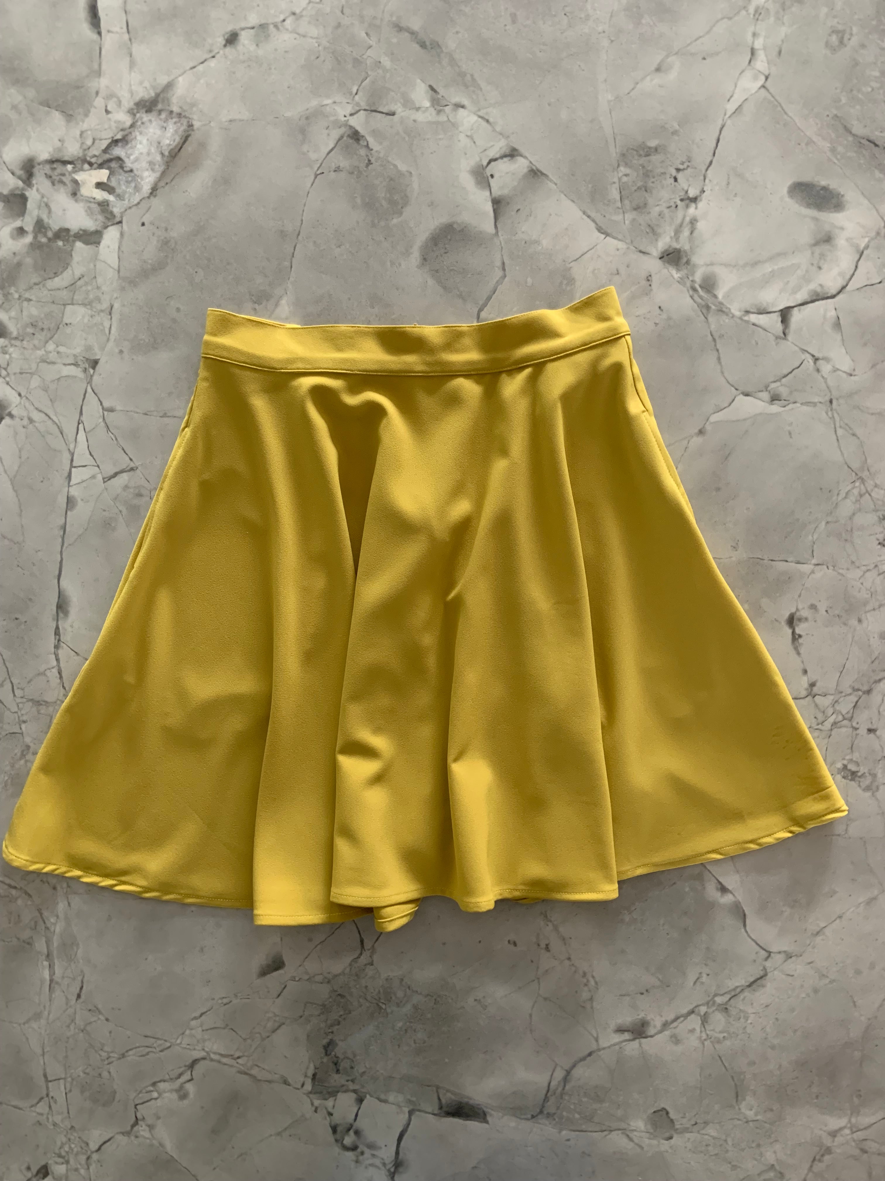 Chartreuse Skater Skirt for Women - A-Line Flowy Midi Skirt with Elastic Waist | Perfect for Casual Outfits, Parties, and Summer Dresses