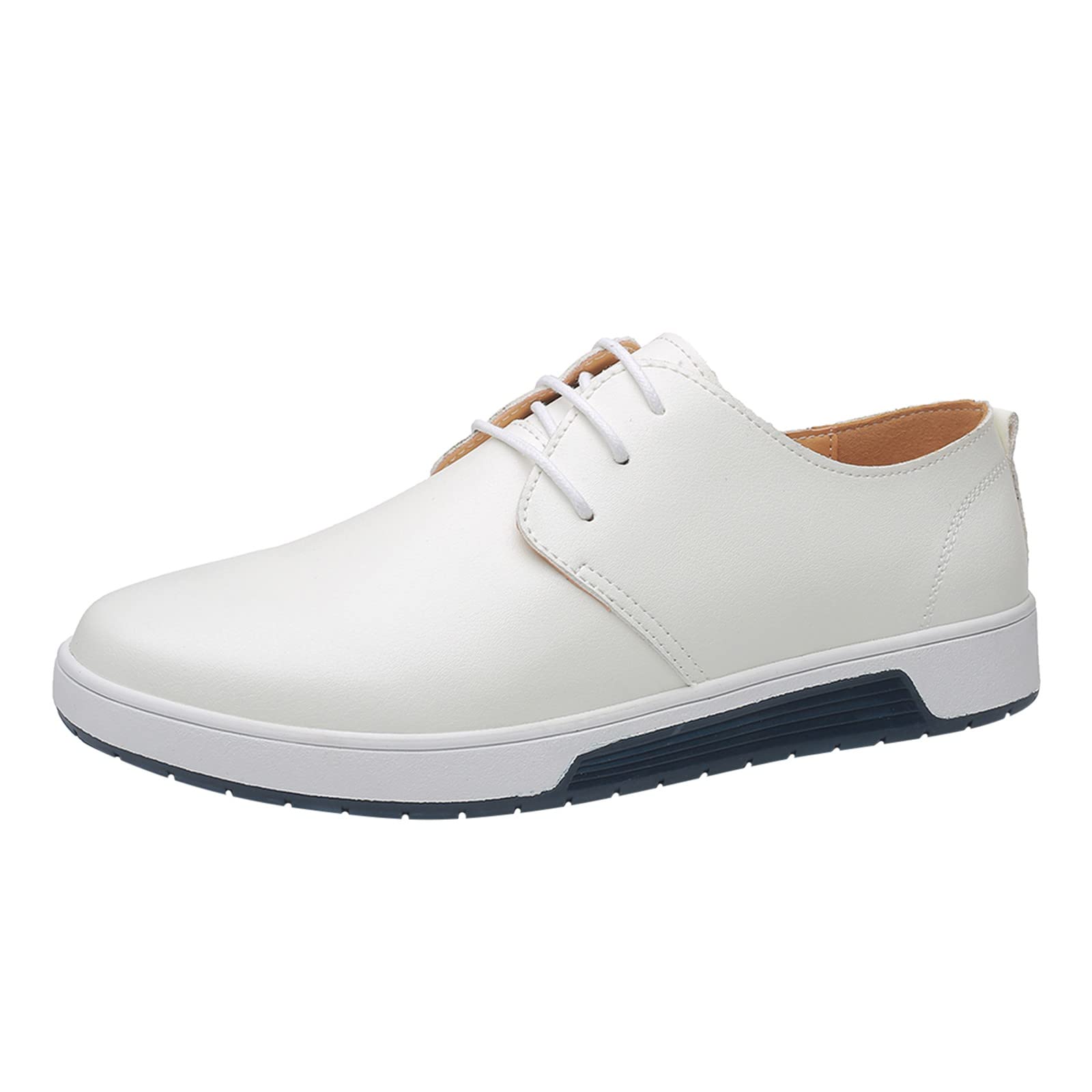**Men's Casual Leather Oxford Shoes - High Top Lace-Up Breathable Summer Style Wide Fit for Walking, Work & Outdoor Activities**