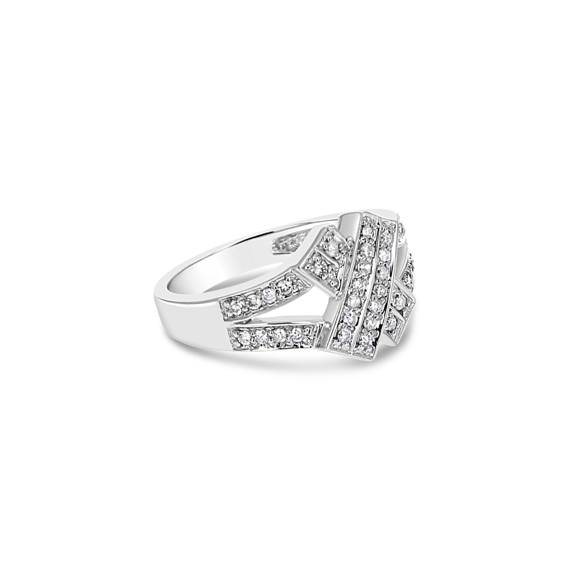 Diamond XOXO Statement Ring - 0.29cttw 14k White Gold Elegant Jewelry for Women - Perfect for Valentine's Day, Anniversary & Special Occasion Gifts