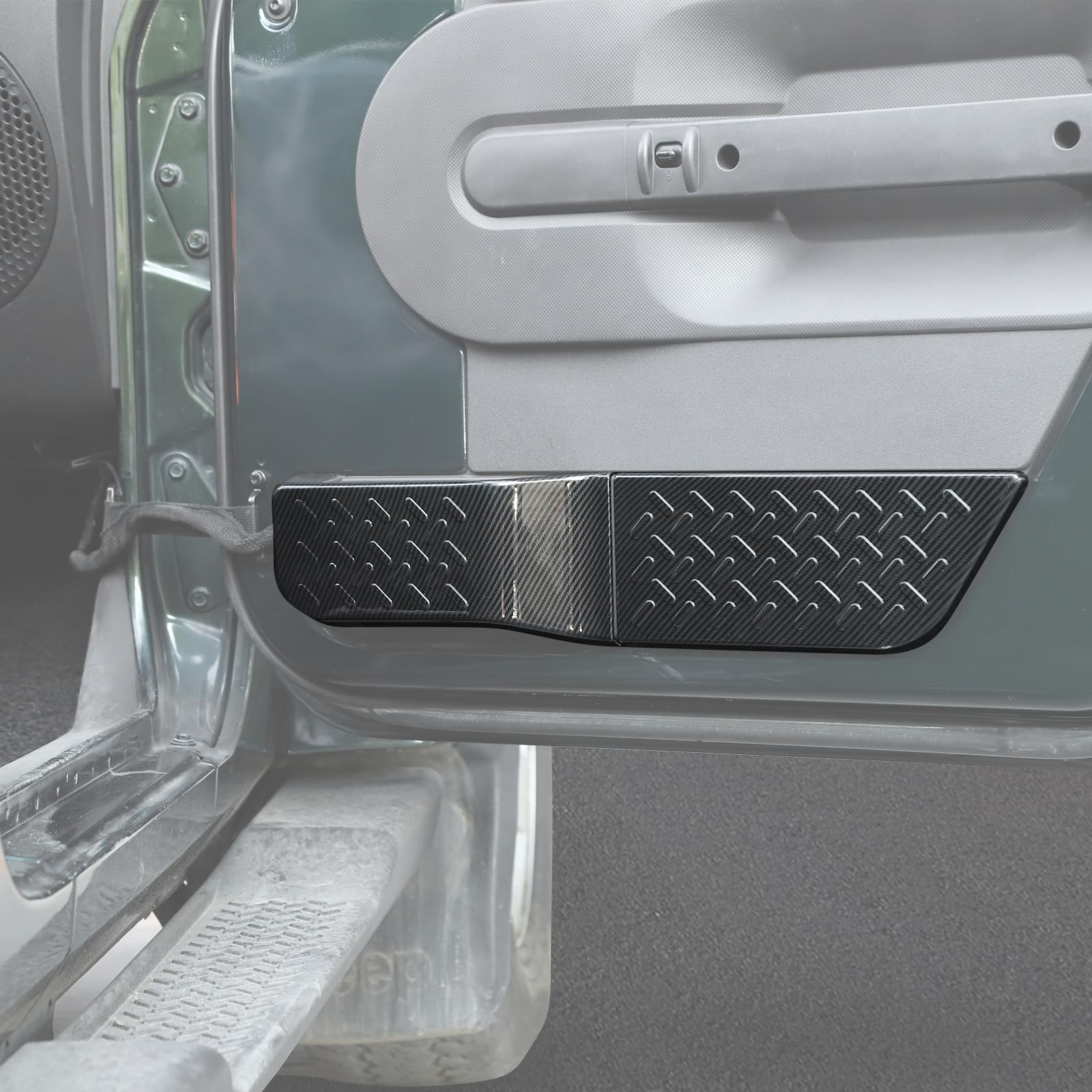 Carbon Fiber Inner Door Panel Trim Cover for Jeep Wrangler JK JKU 2007-2010 - 6pcs Interior Accessories - Upgrade Your Off-Road Adventure Style