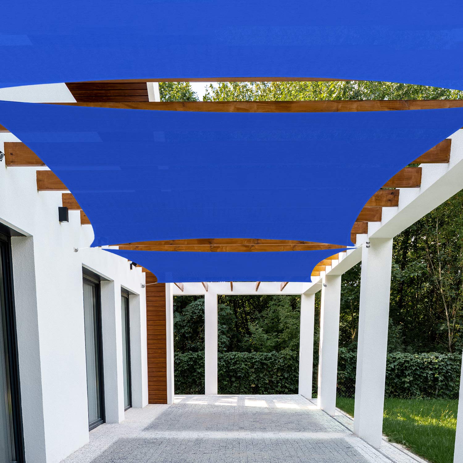 10' x 11' Blue Sun Shade Sail Canopy - UV Block & Breathable Outdoor Shade Fabric - Custom Sizes Available - Perfect for Patio, Garden, Poolside & Backyard Relaxation