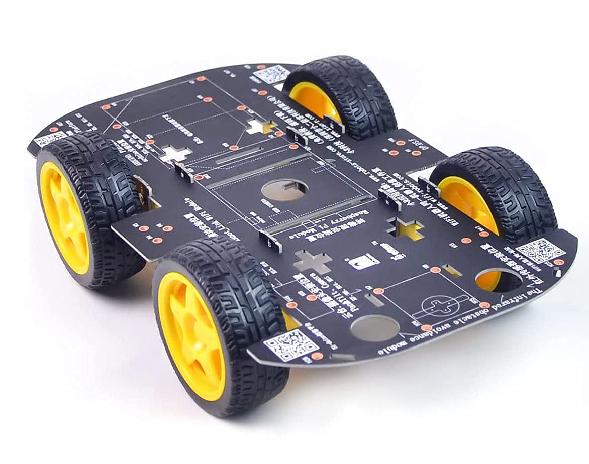 Smart Robot Car Chassis Kit with 4 TT Motors - DIY Learning Kit Compatible with UNO R3, Mega 2560, Raspberry Pi & Jetson Nano | Perfect for STEM Education, Robotics Projects & AI Programming