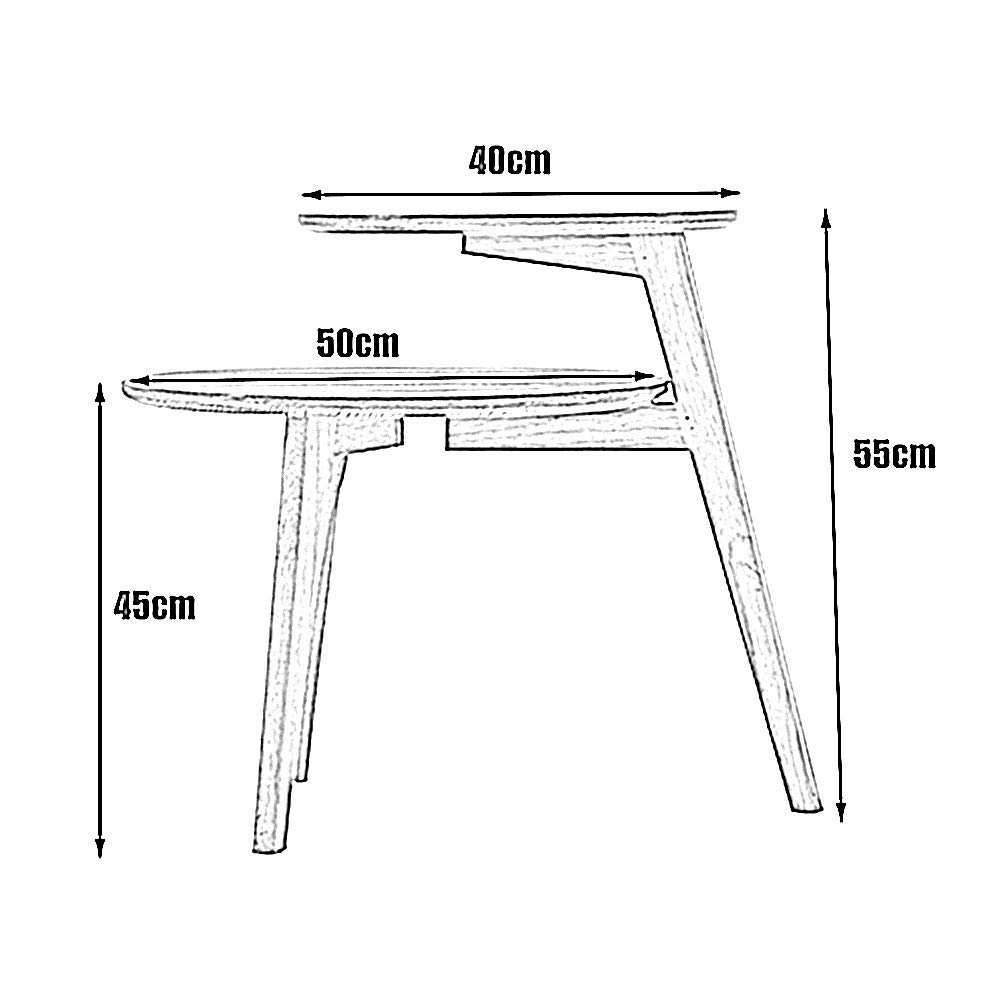 Solid Wood Round Coffee Table - High & Low Office Desk & Side Table with 3 Legs, Modern Home Decor for Living Room, Bedroom & Office Workspace