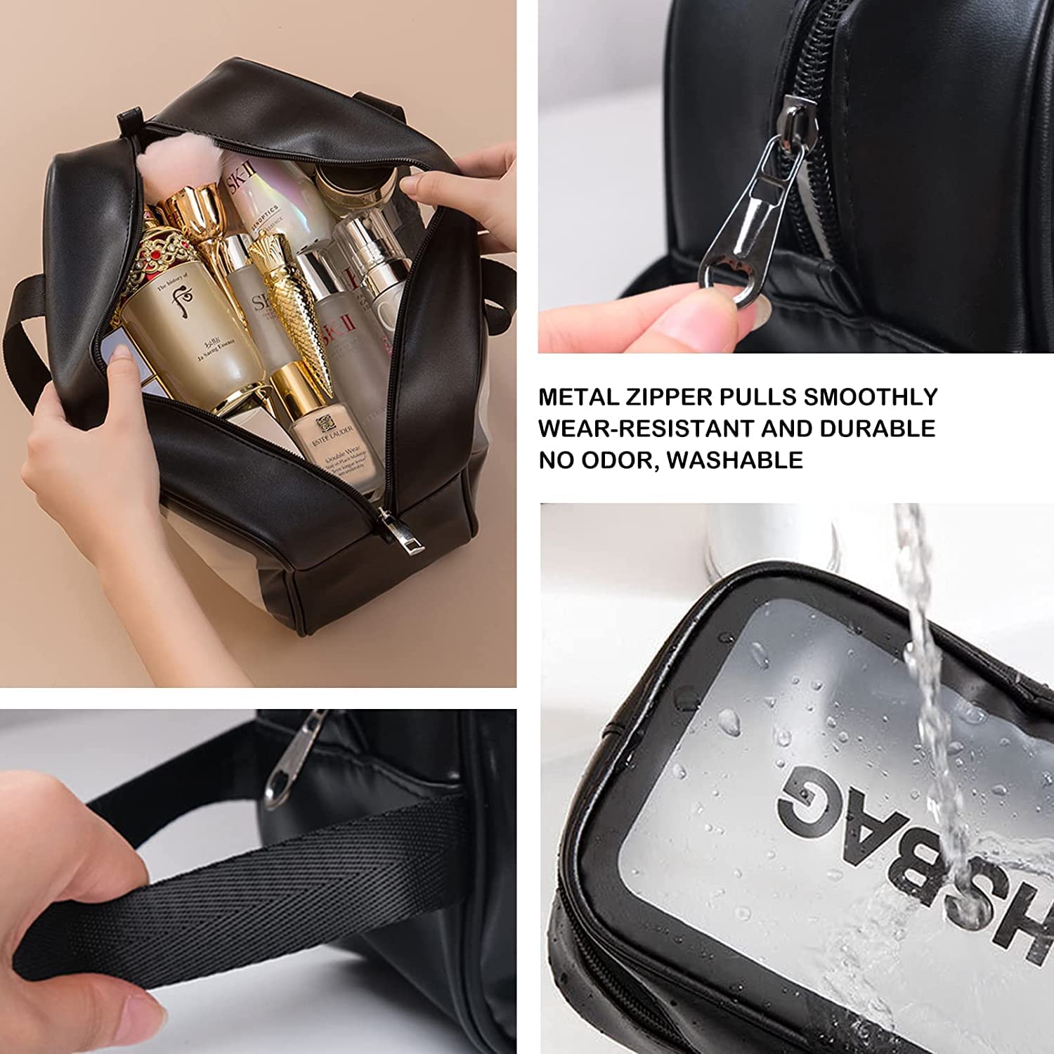 Homevilla Waterproof Makeup Pouch Set - Travel Cosmetic Organizer Bag for Women & Girls | Toiletry Storage Kit for Vacation, Gym & Daily Use