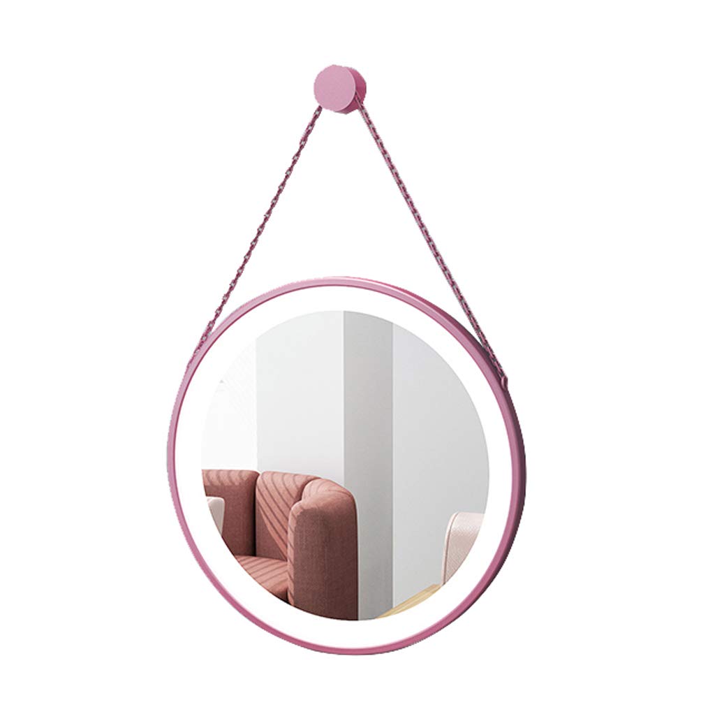 LED Wall-Mounted Mirror with Dimmable Lights - Round Vanity Mirror for Makeup & Grooming - Perfect for Hotels, Beauty Salons, and Home Bathrooms