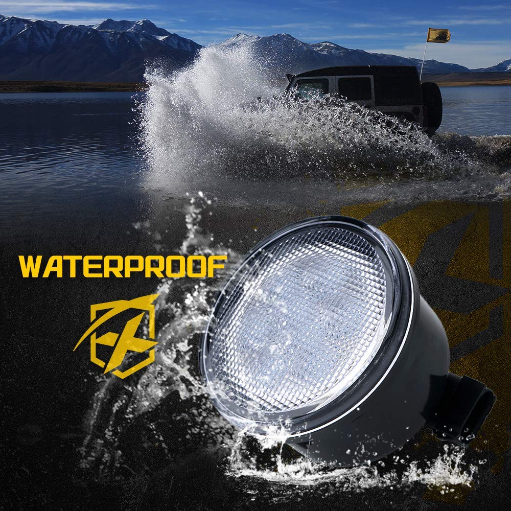 Xprite Amber LED Turn Signal Lights - Clear Lens, Plug & Play Installation with Parking Light Function - Compatible with 2007-2018 Jeep Wrangler JK & Unlimited - Upgrade Your Off-Road Adventure & Daily Driving Safety