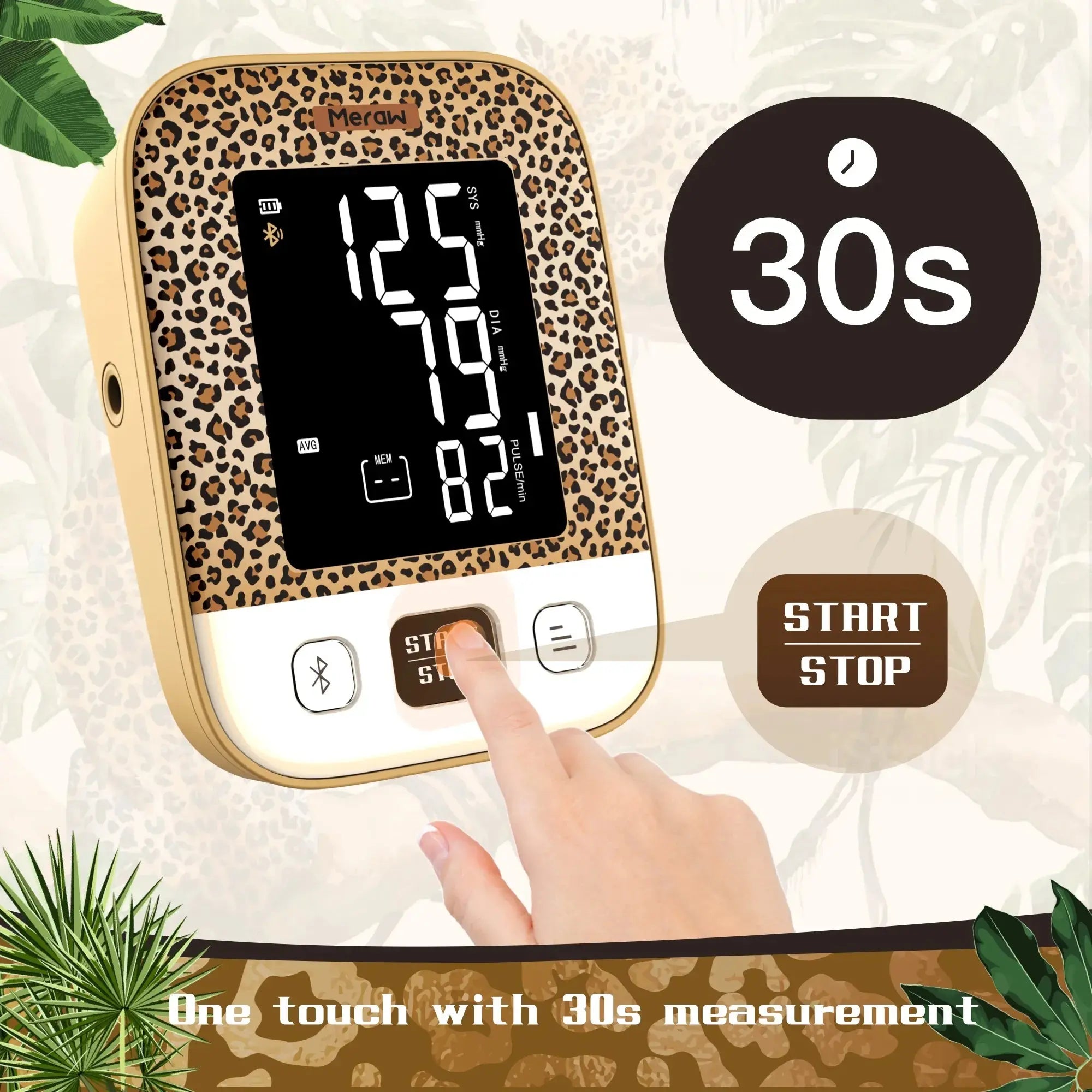 Wireless Bluetooth Blood Pressure Monitor with Cedar Wood Design - Accurate & Portable for Home Use, Travel, and Health Tracking