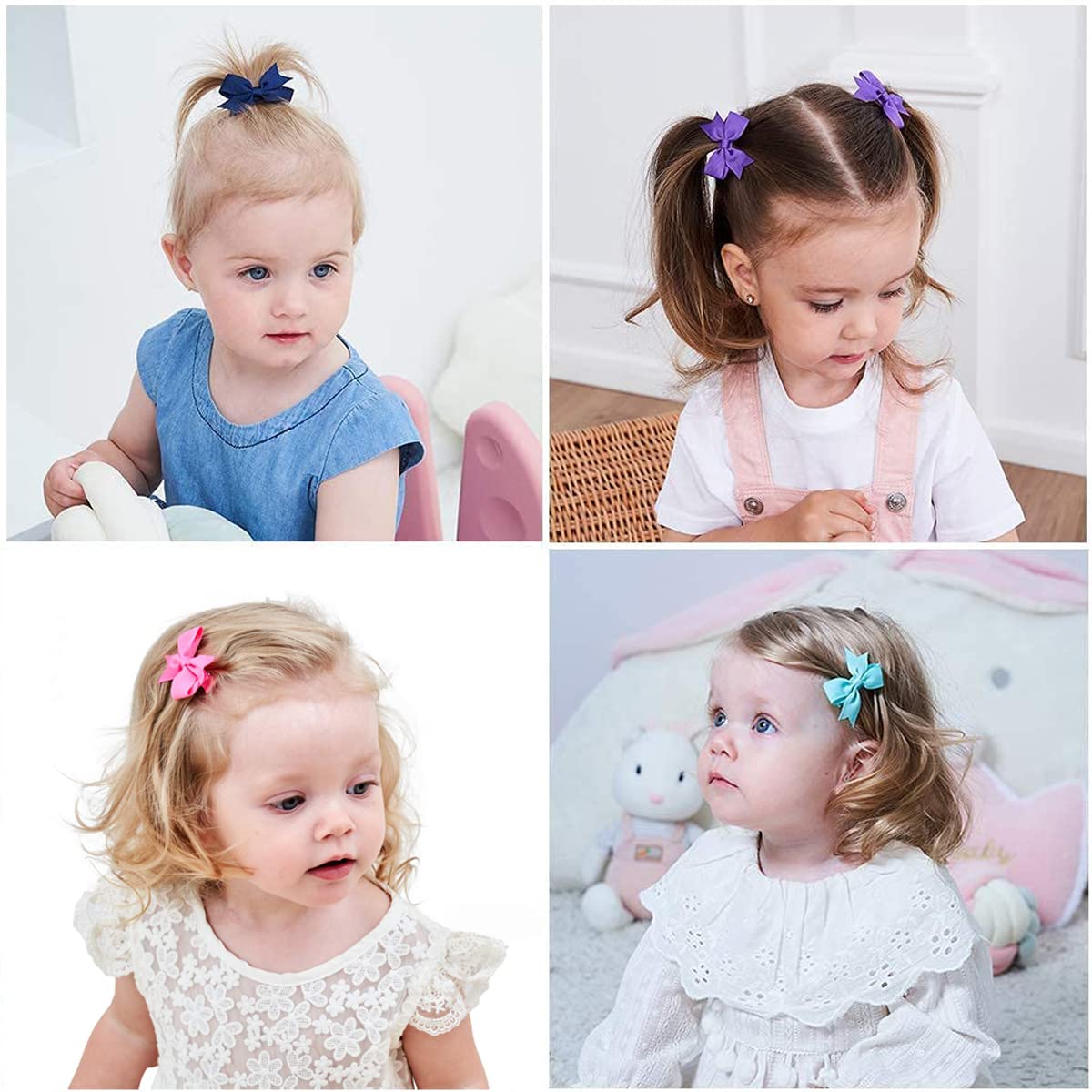 ALinmo 80PCS Tiny Alligator Hair Clips for Girls - Cute Fully Lined Bow Clips for Infants & Toddlers | Perfect for School, Parties, and Everyday Hair Styling