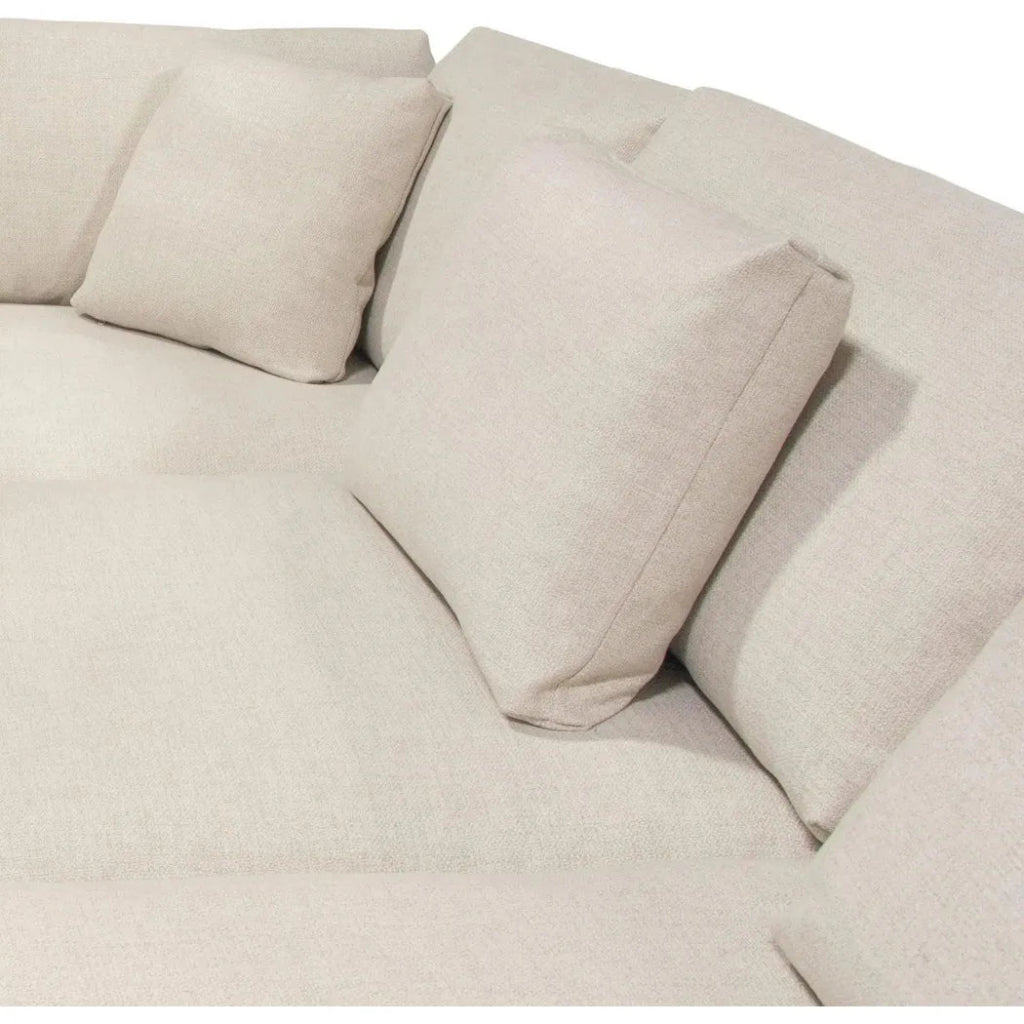 3-Piece Cream Fabric Corner Sectional Sofa Set - Modern L-Shaped Couch for Living Room, Family Room & Small Spaces