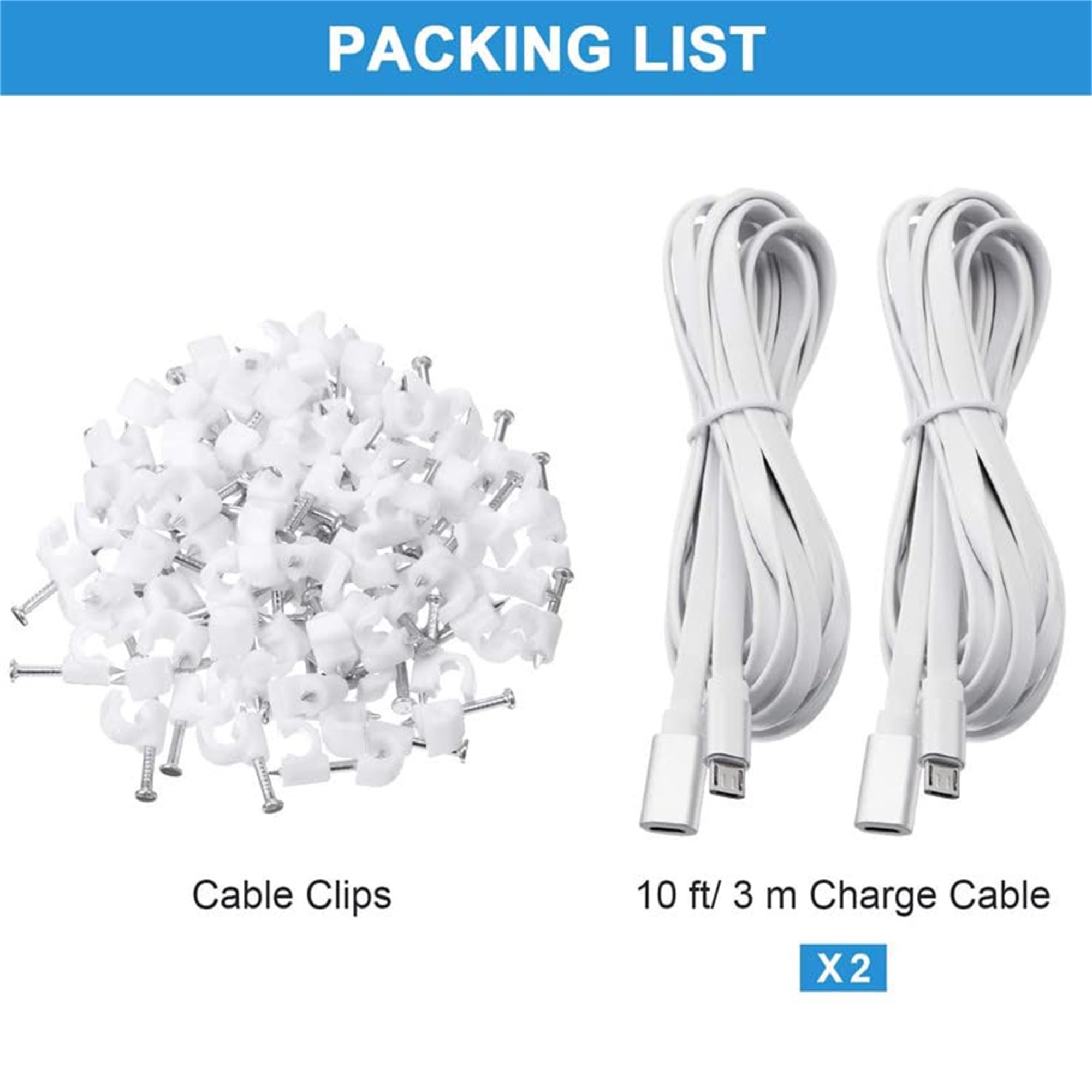 Sumind 2-Pack 10ft Micro USB Extension Cable for Security Cameras - Home & Office Use
