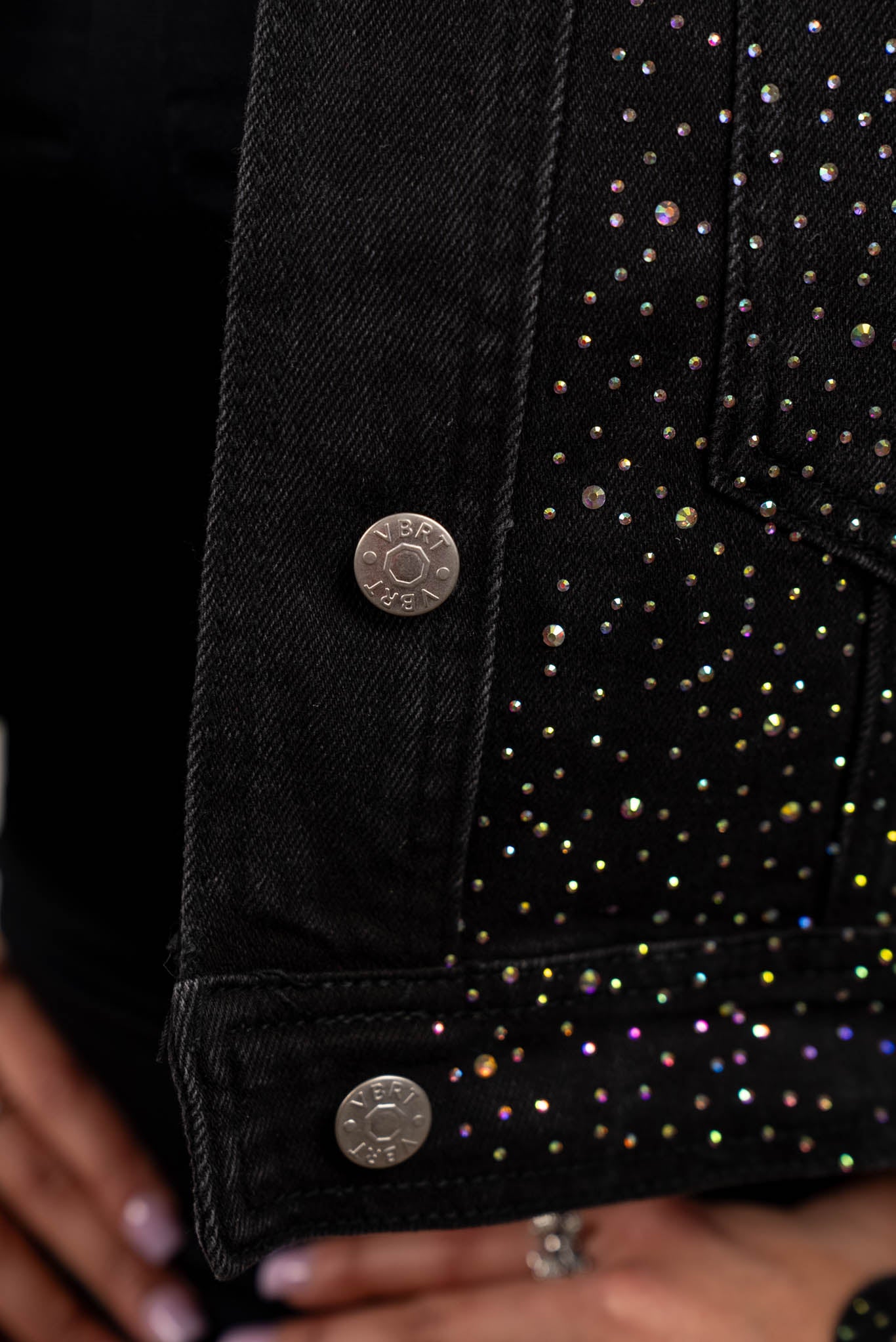 Rhinestone Embellished Cropped Denim Jacket for Women - Stylish Distressed Vintage Look - Perfect for Parties, Concerts & Casual Outfits