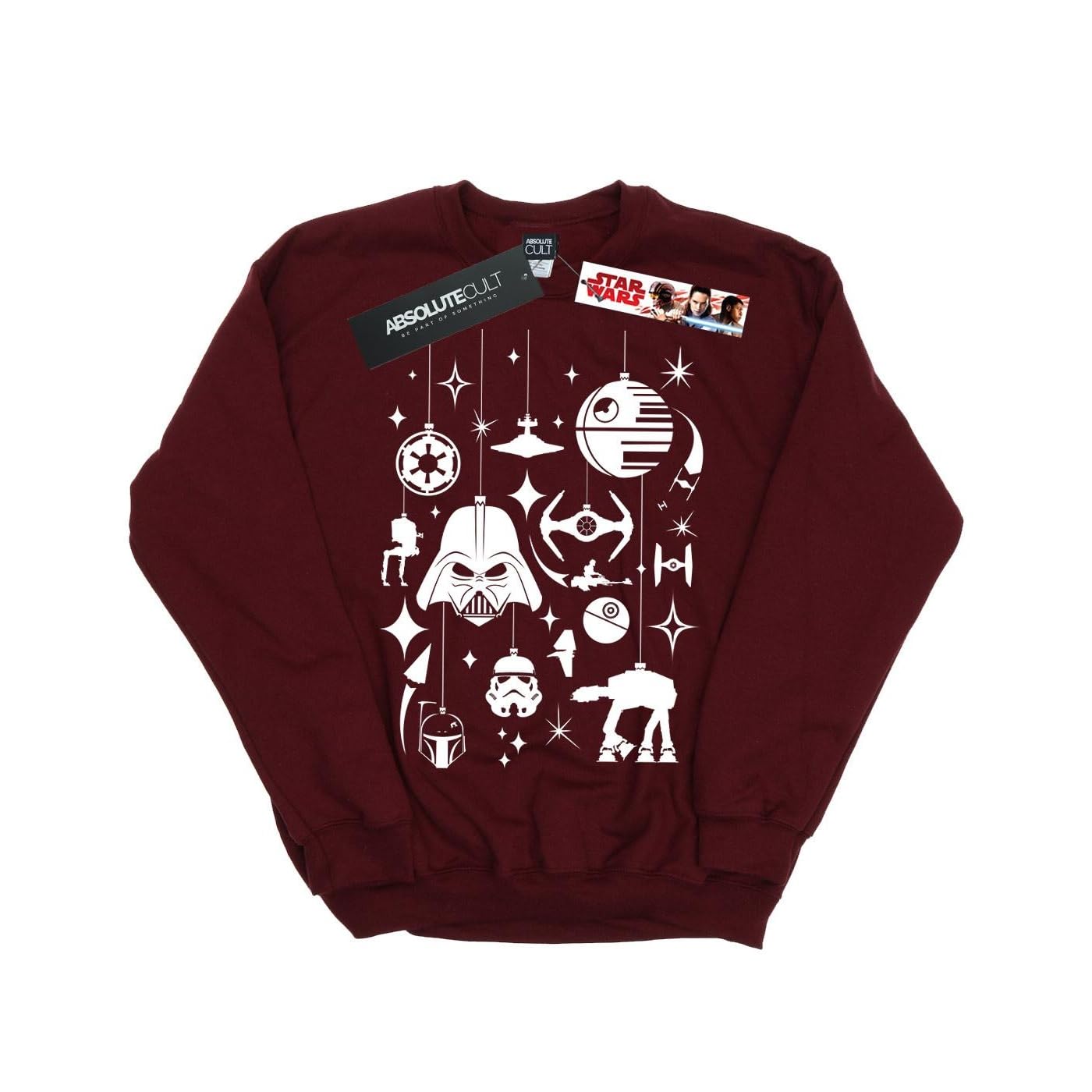 Star Wars Themed Boys' Christmas Sweatshirt for Ages 5-6 - Burgundy Red Holiday Pullover | Perfect for Christmas Parties, Family Photos & Festive Gift Giving