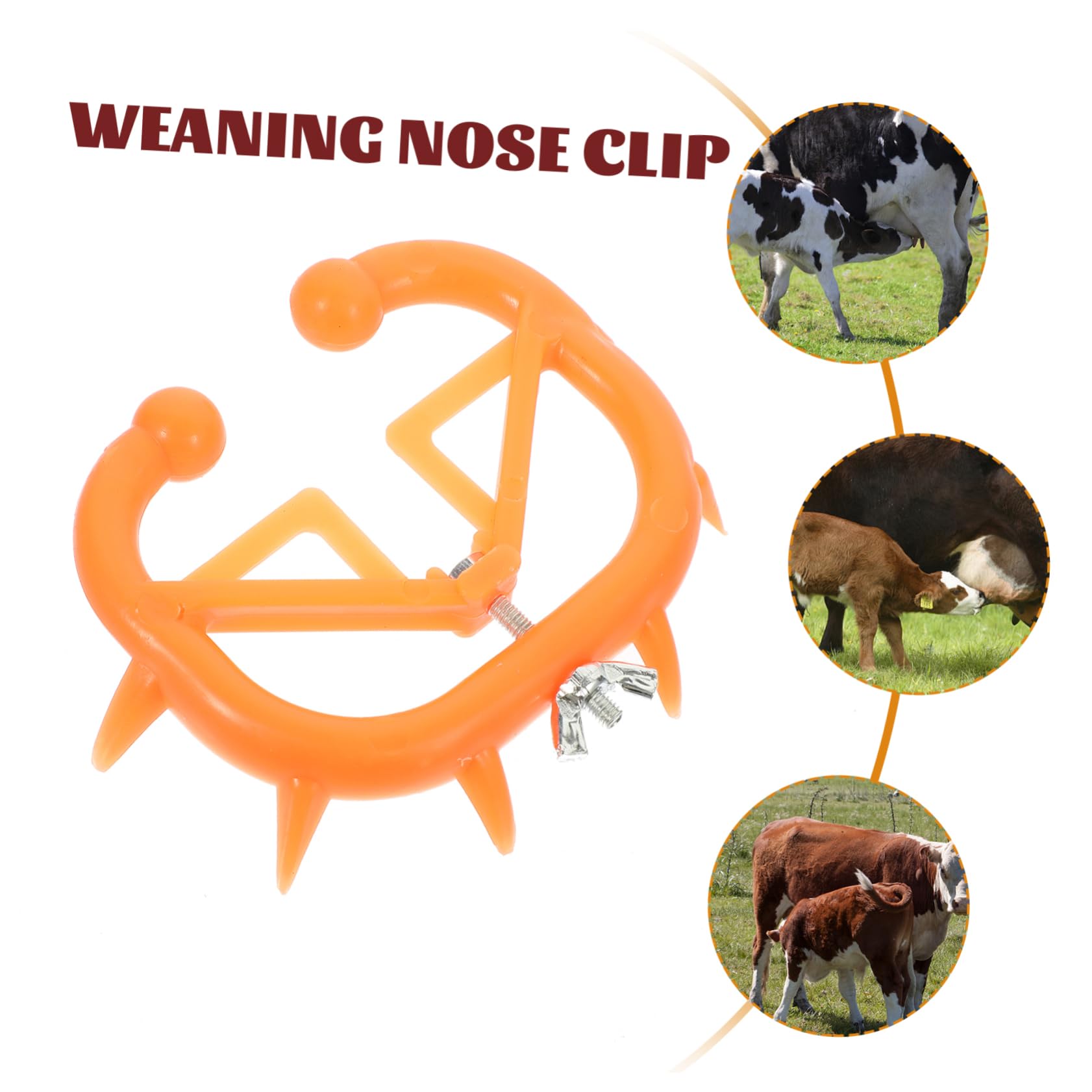 SEWOART 4-Pack Calf Nose Clips - Stress-Free Livestock Weaning Tool for Calves | Comfortable & Humane Cow Weaning Aid | Perfect for Dairy Farms & Cattle Ranches