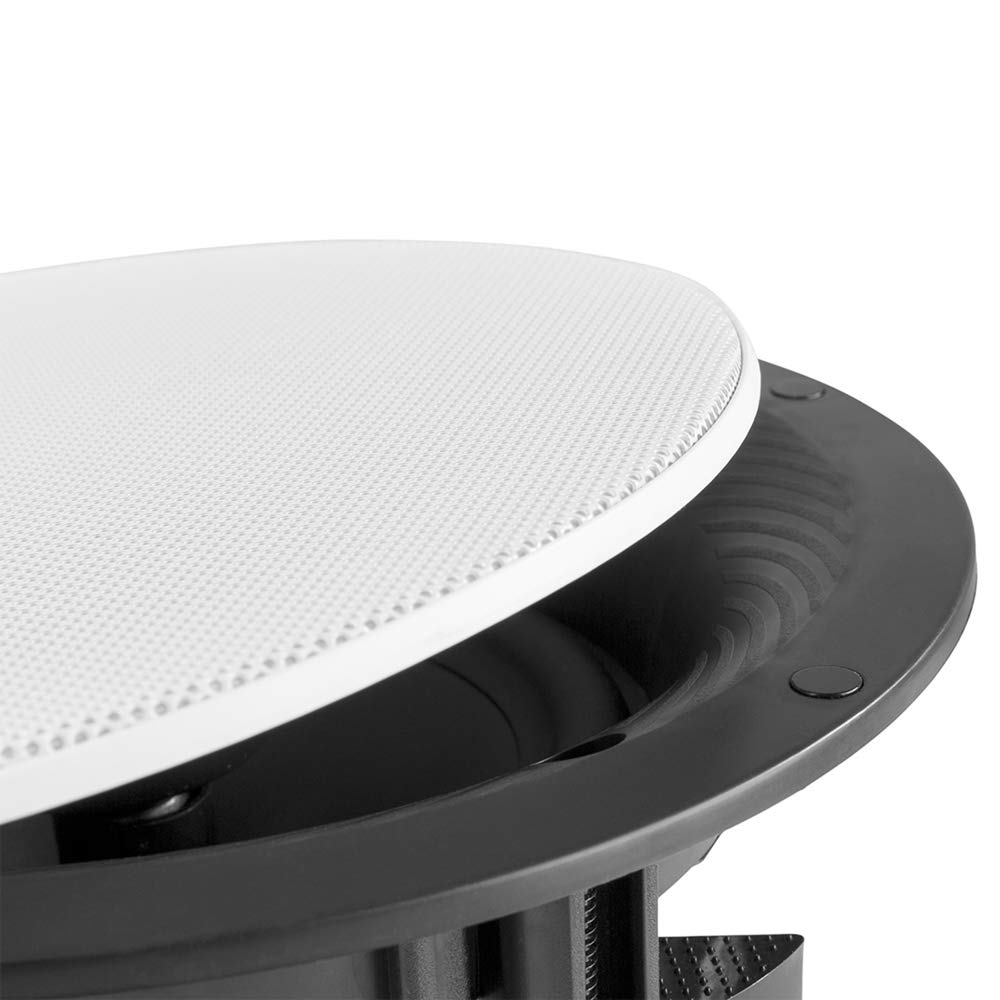 Power Dynamics FCS8 8 Inch Ceiling Speakers Set of 6 - Flush Mount Low Profile 2-Way Coaxial Speakers 960W Max 100V/8 Ohm - Perfect for Shop, Restaurant, Office, and Commercial Audio Installation (White) - Ideal for Background Music and PA Systems