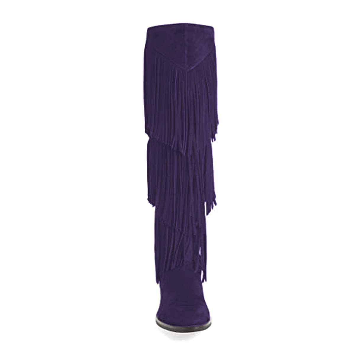 YDN Women's Stylish Fringe Knee High Riding Boots - Round Toe, Low Stacked Heel, Suede Winter Boots for Women (US 4-15) | Perfect for Casual Outfits, Winter Fashion & Horseback Riding