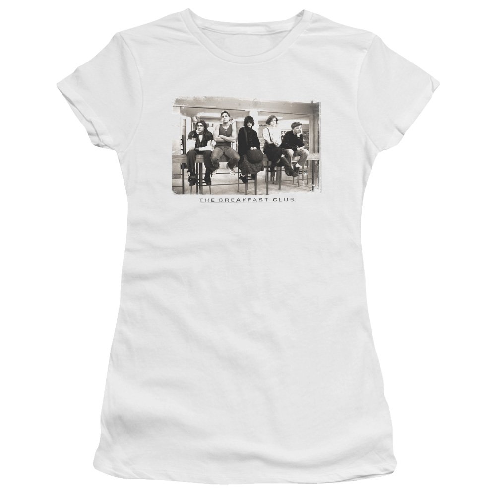 Trevco Breakfast Club Mugs Juniors' Sheer Fitted T-Shirt | Vintage Movie Tee for Women | Perfect for Casual Wear, Movie Nights & Gift Giving