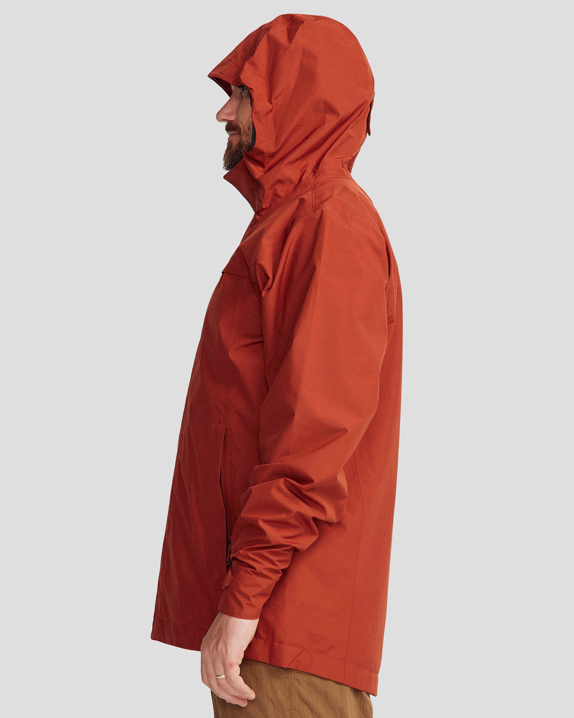 Men's Bealey 2L GORE-TEX® Waterproof Rain Jacket - Windproof Outdoor Shell with Adjustable Hood (Redwood) for Hiking, Camping & Travel