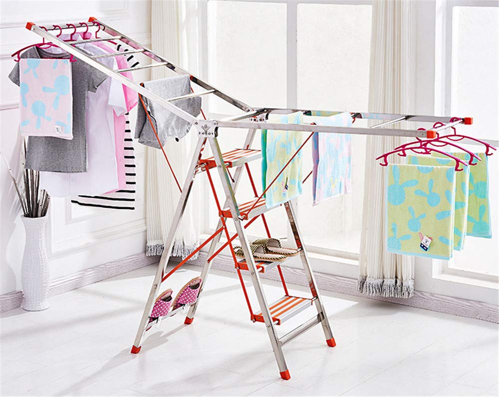 ZJDU Gullwing Clothes Drying Rack - Foldable Stainless Steel Laundry Rack for Indoor & Outdoor Use | Space-Saving Collapsible Design | Rustproof & Durable for Daily Clothes Drying | Perfect for Apartments, Balconies & Small Spaces