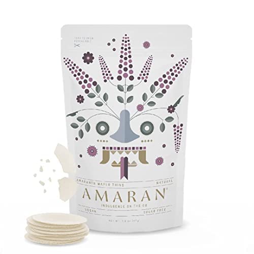 Amaran Amaranth Flour Wafer Thins - Low Calorie Healthy Snacks for Adults - Gluten Free Vegan Protein Wafers - Obleas de Amaranto (Natural, 18 Pack) - Perfect for Keto Diet, Weight Loss & On-the-Go Snacking