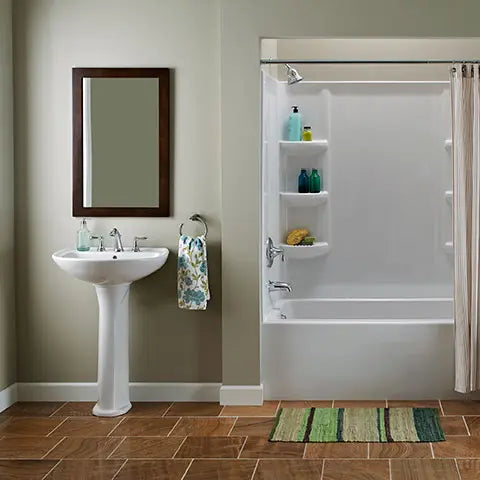 Cadet 8 Inch Widespread Pedestal Bathroom Sink Top - Modern Vanity Basin for Powder Room & Guest Bath Installation