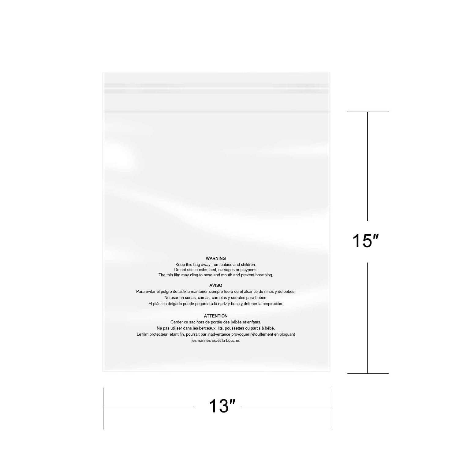 iMailer 100 Pcs 13x15 Inches Clear Poly Bags with Suffocation Warning - 1.6 Mil Self Seal Shipping Bags for Clothing, Shirts, Packaging - Permanent Adhesive - Perfect for Ecommerce, Retail Stores & Online Sellers