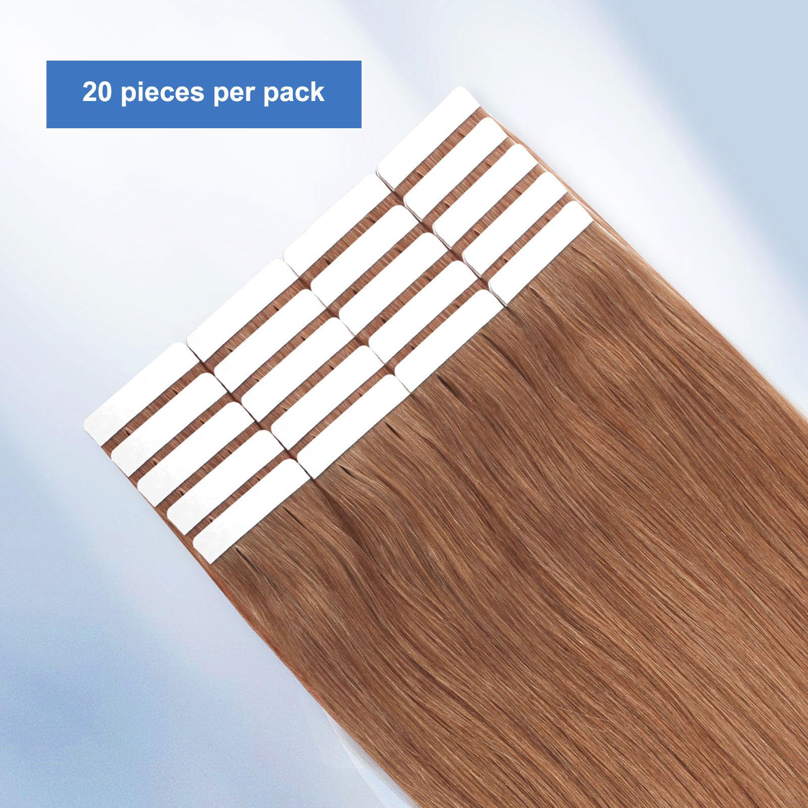 Sixstarhair 18 Inch Tape In Hair Extensions - Thick Full Red Brown Remy Human Hair, Silky Straight for Natural Look | Perfect for Parties, Weddings & Daily Styling