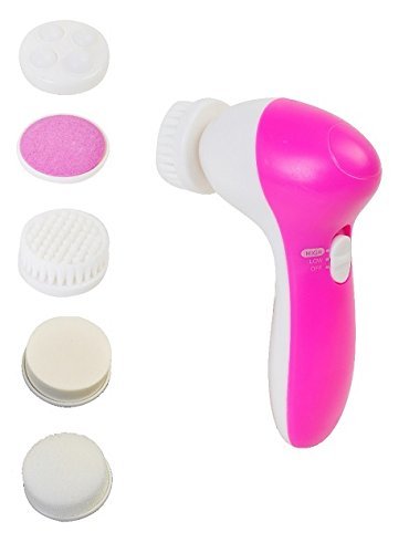 5-in-1 Smart Beauty Massager for Face & Body Care - Rechargeable Facial Roller & Eye Massager (White/Pink) - Perfect for Home Spa, Relaxation & Skincare Routine