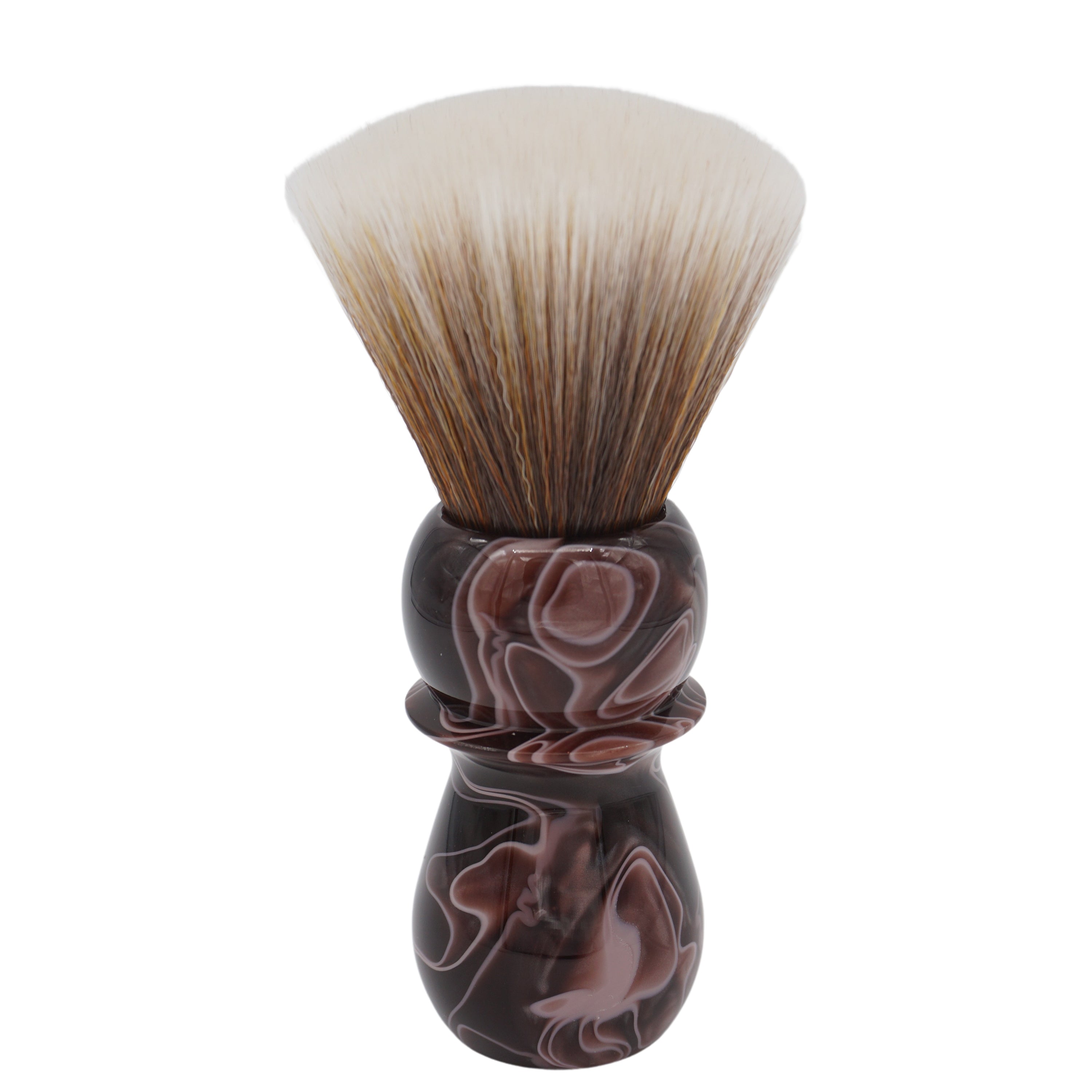 AP Shave Co. 24mm Synbad Fan Synthetic Shaving Brush - Premium Brown Shave Brush for Men | Perfect for Wet Shaving & Beard Grooming at Home