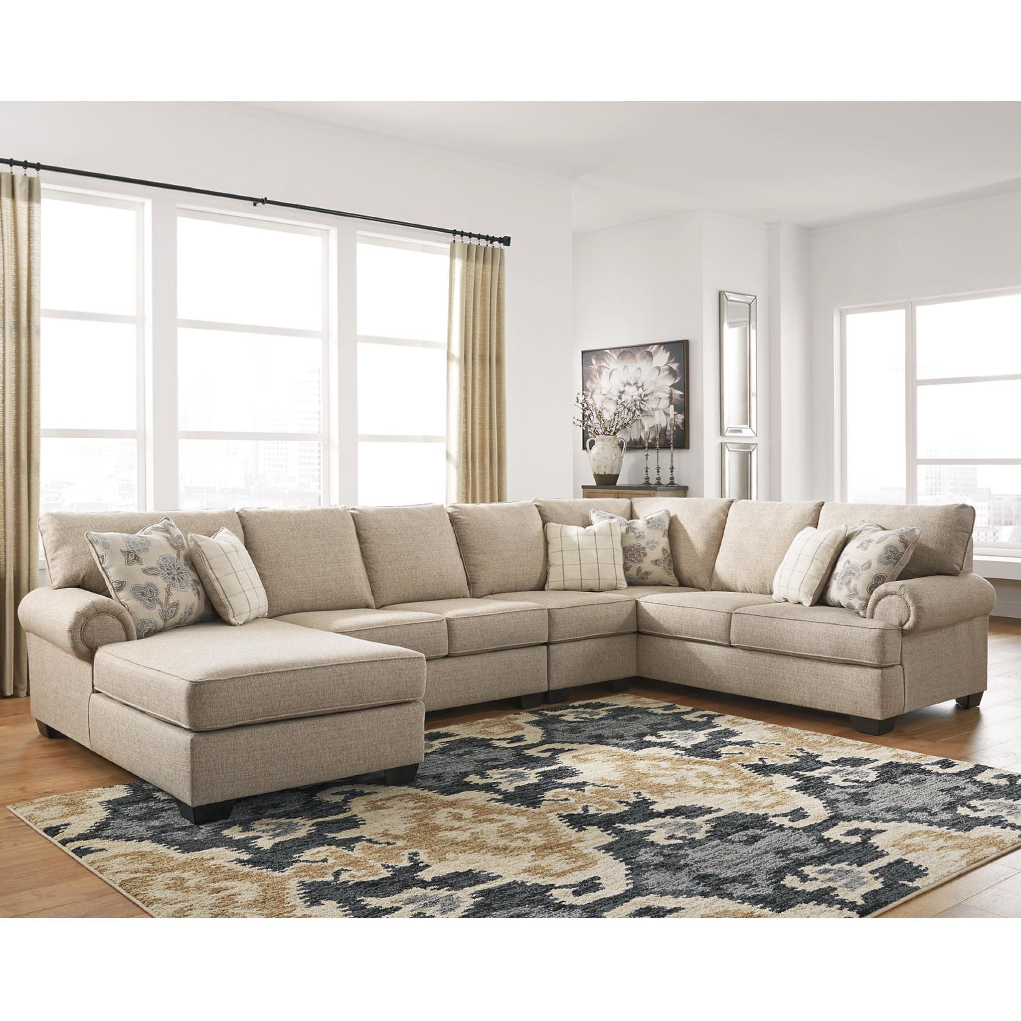 Baceno Exclusive 4-Piece Sectional Sofa Set - Modern L-Shaped Couch with Chaise Lounge for Living Room, Family Room & Home Theater Comfort