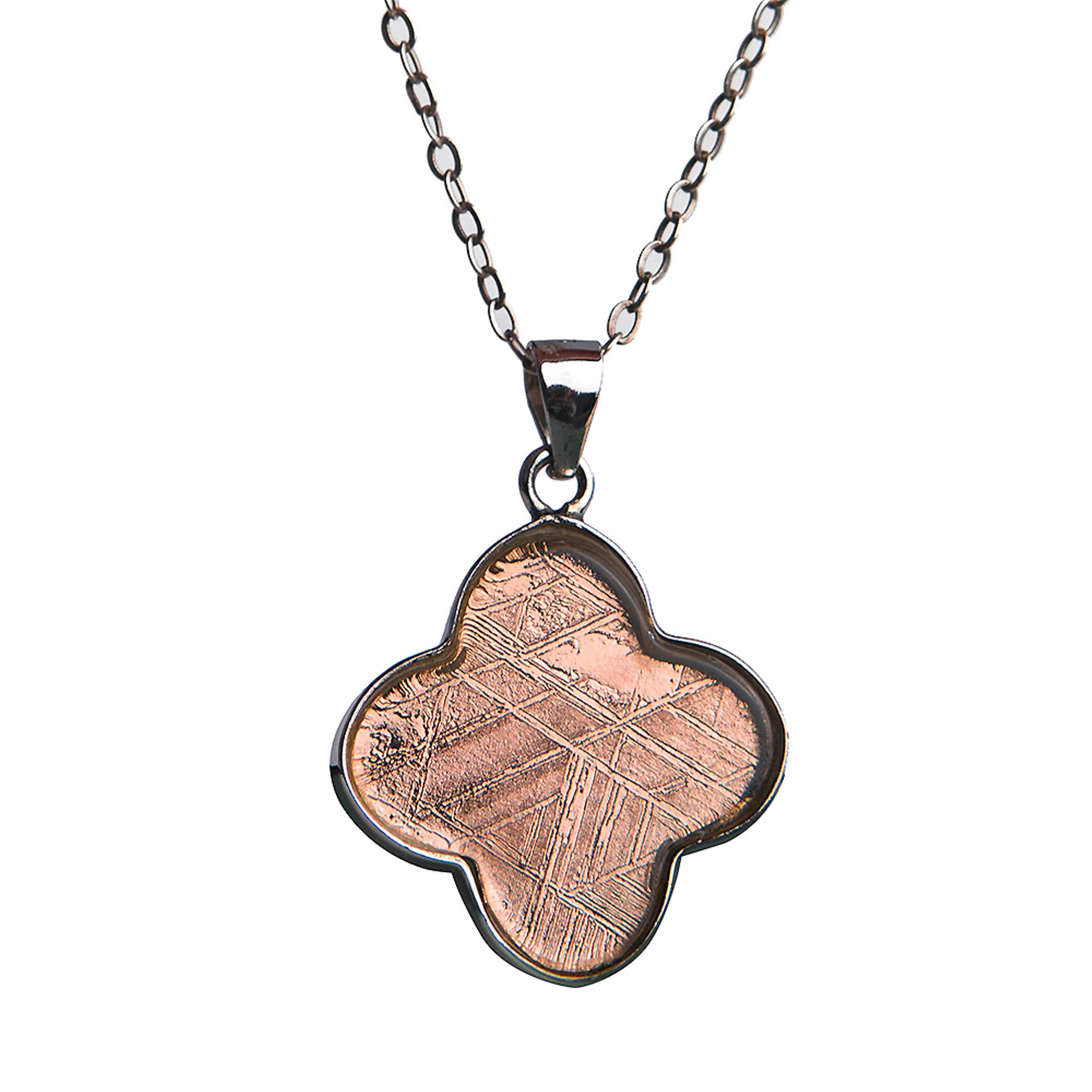 Natural Gibeon Iron Meteorite Gemstone Silver Plated Necklace Pendant - Unique Space Jewelry for Women, Gift for Her, Birthday, Anniversary & Special Occasions