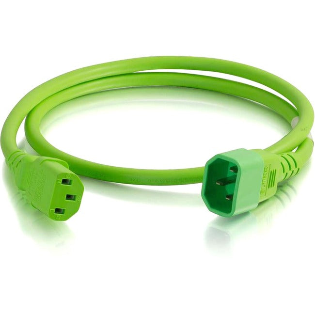 10Ft 18Awg Power Cord (IEC320C14 to IEC320C13) - Heavy Duty Green Replacement Cable for Computers, Servers & AV Equipment - Perfect for Data Centers, Office & Home Use