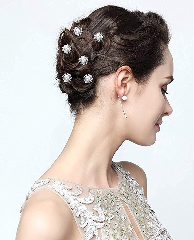 Elegant Rhinestone Hair Bun Pins for Women - 12-Piece Set of Stylish Crystal Hair Clips | Perfect for Parties, Weddings, and Everyday Hairstyling
