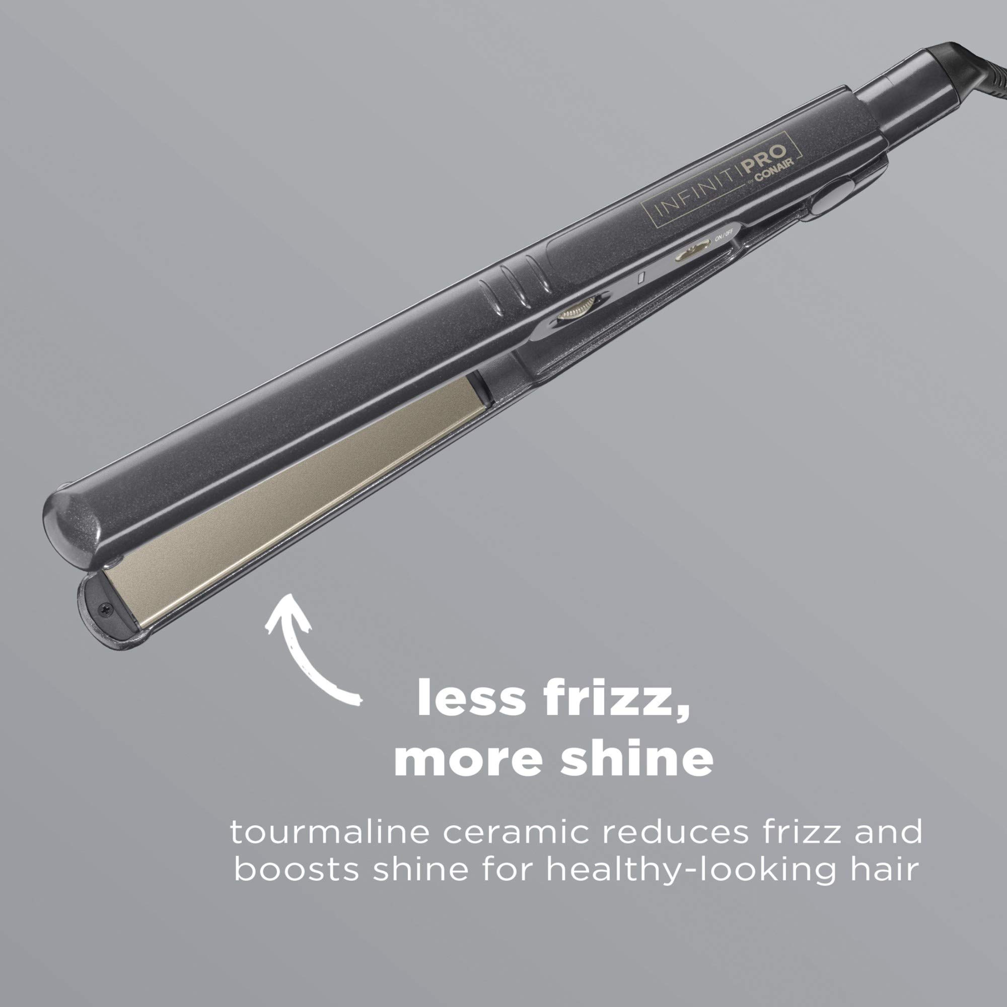 INFINITIPRO Tourmaline Ceramic Flat Iron 1 Inch - Professional Hair Straightener for Smooth & Shiny Hair - Perfect for Home & Salon Use