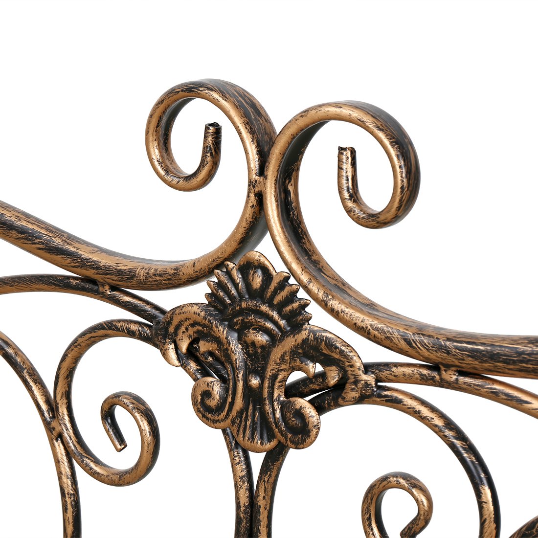 Stylish Bronze Metal Garden Bench Chair - 2 Seater Outdoor Furniture for Patio, Yard, Porch & Sunroom | Perfect for Relaxing in Gardens or Outdoor Spaces
