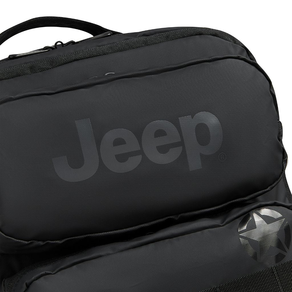 Jeep Tactical Multi-Pocket 15L Backpack - Durable Military Style Rucksack for Hiking, Camping & Outdoor Adventures (Black)