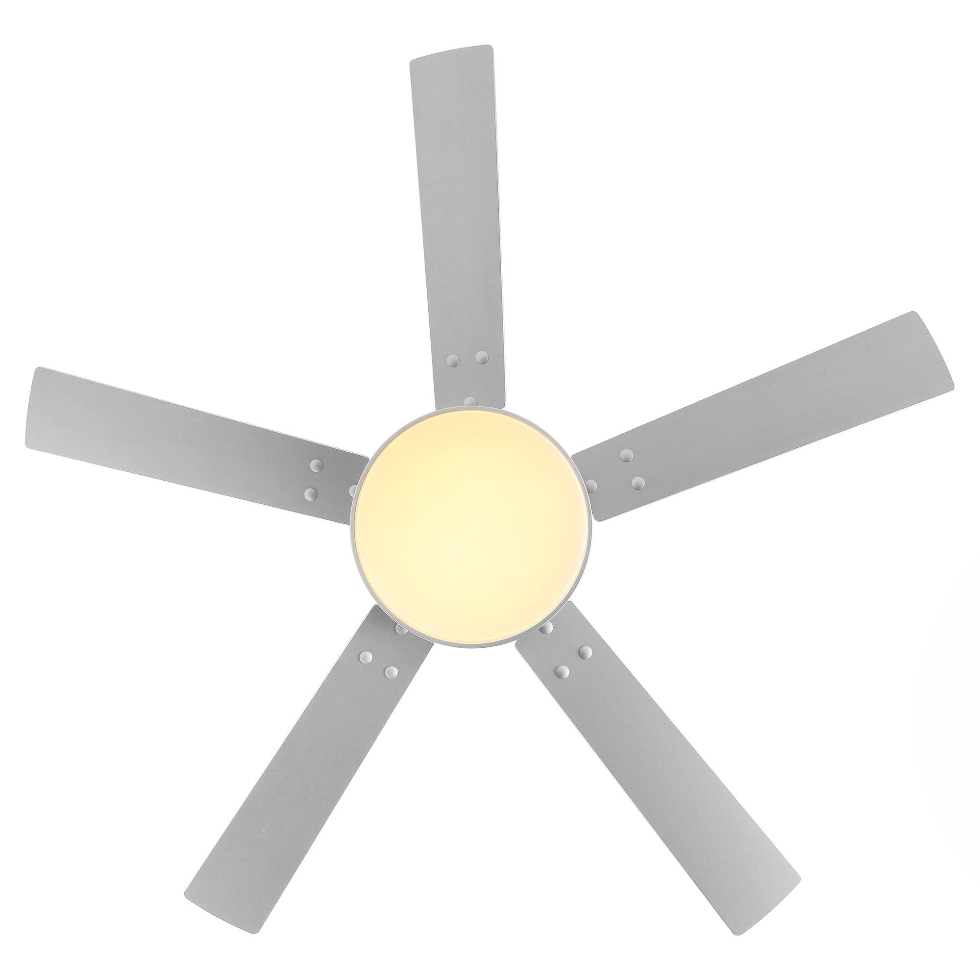 Vaczon 52 Inch Modern Ceiling Fan with Remote Control, LED Light & Reversible Blades - Energy Efficient Cooling for Living Room, Bedroom or Office