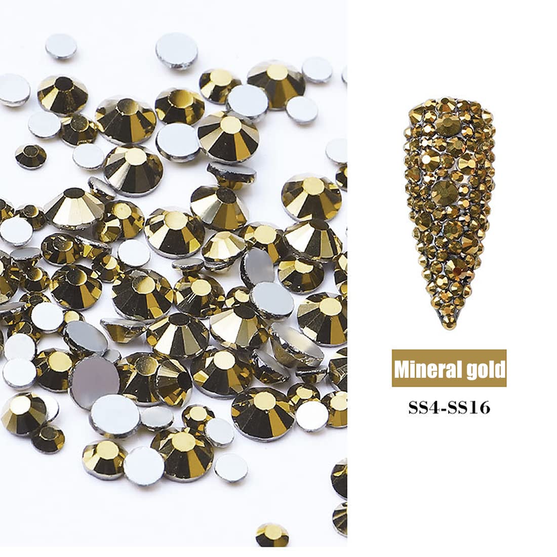 2520pcs Flat Back Mineral Gold Crystal AB Rainbow Pink Rhinestones for Nails - Multi Shapes & Sizes Nail Art Gems for DIY Manicure, Jewelry Making, and Crafting - Perfect for Nail Salon, Home Decoration, and Gift Giving