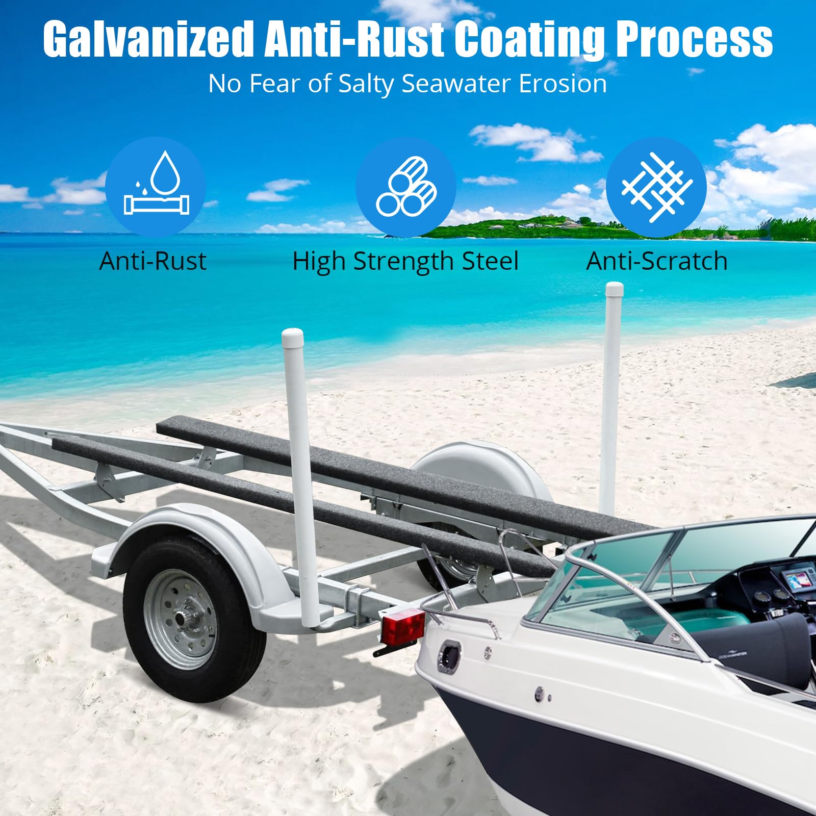 GARVEE 2-Pack Rustproof Galvanized Steel Trailer Guide Poles - 40
