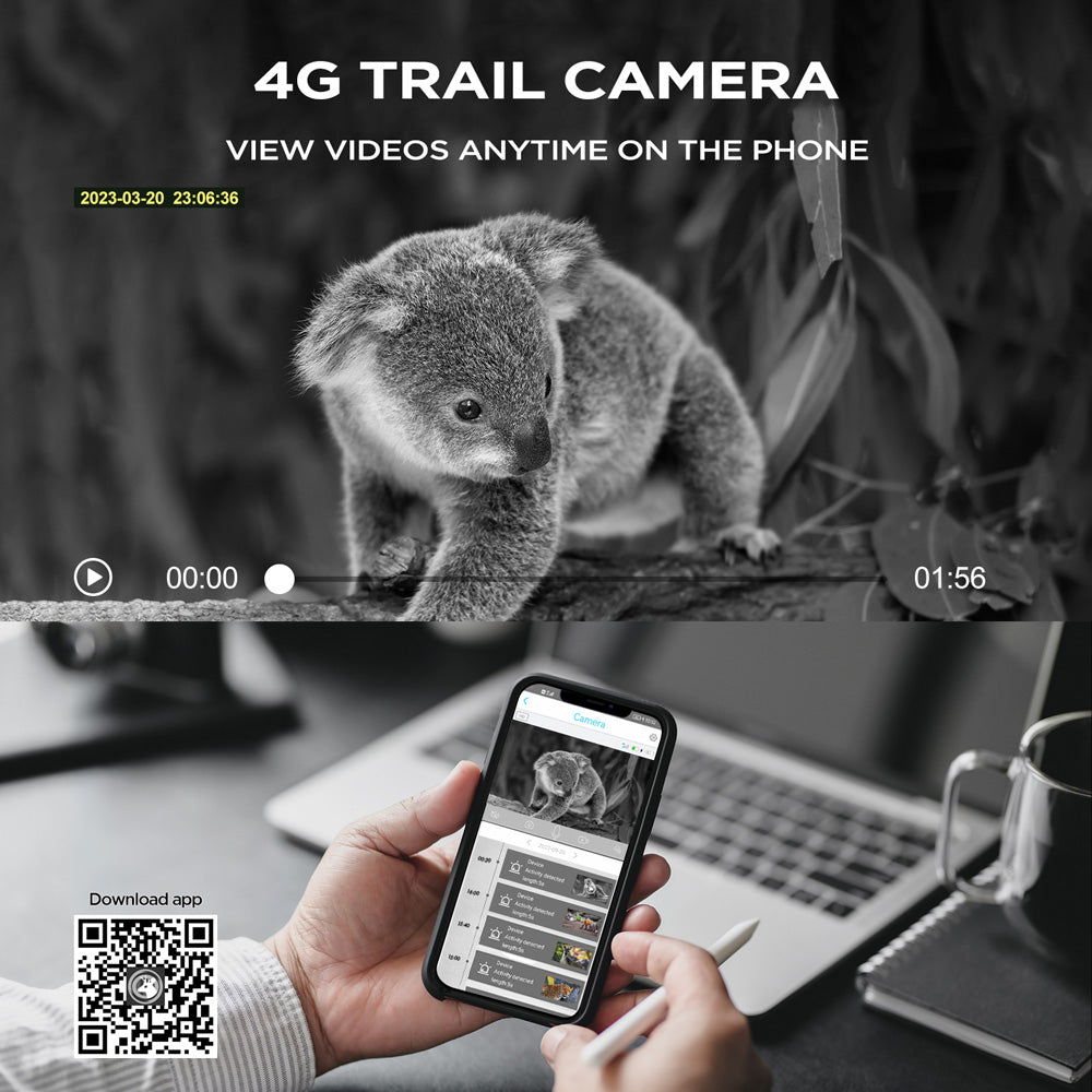 Campark TC18 4G Solar Powered Wireless PTZ Trail Camera with Live View - Ideal for Wildlife Monitoring, Hunting, and Outdoor Security Surveillance