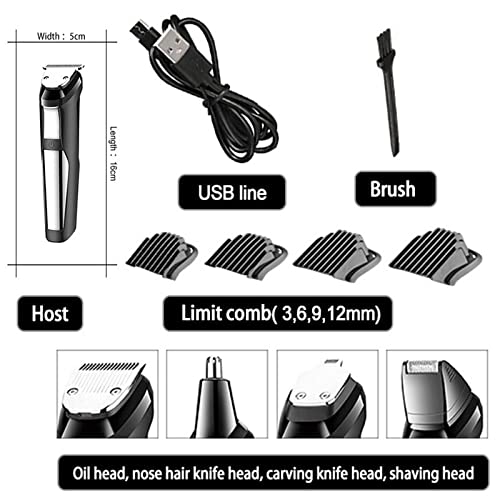 Professional Hair Clipper & Grooming Kit - Waterproof All-in-One Hair Trimmer for Men with Beard, Nose, Ear & Eyebrow Trimmer Attachments - Perfect for Home Haircuts, Body Grooming & Personal Care