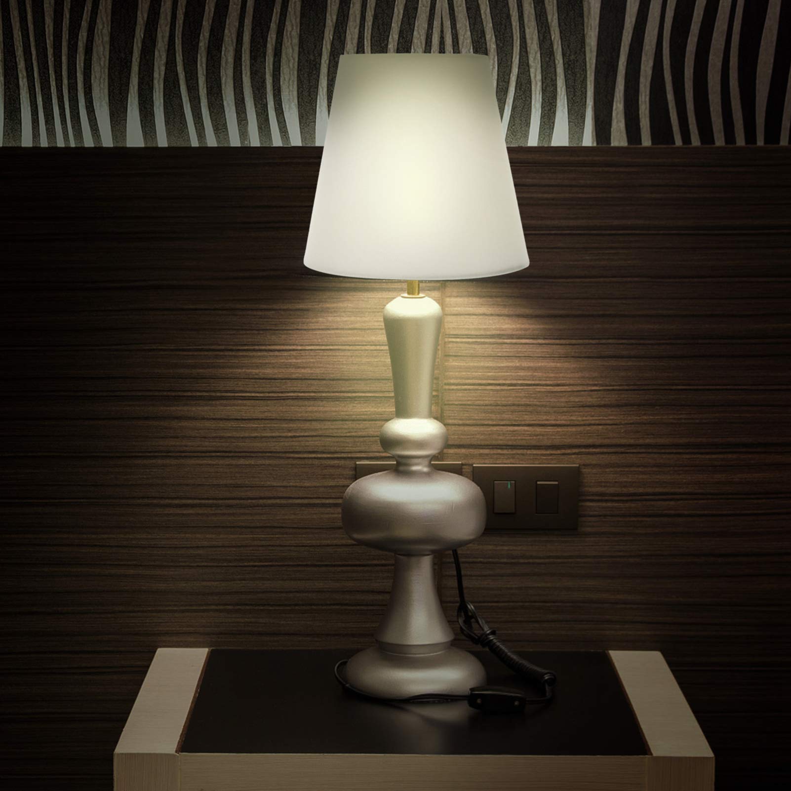Minkissy Natural Beige 5.5x5x3.5 Inch Clip-On Barrel Lamp Shade - Handmade Fabric Cover for Table Lamps & Floor Lights - Perfect for Living Room, Bedroom, and Office Decor